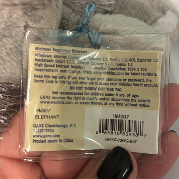 Webkinz Elephant - Includes Sealed, Unused Code - Picture 3 of 6